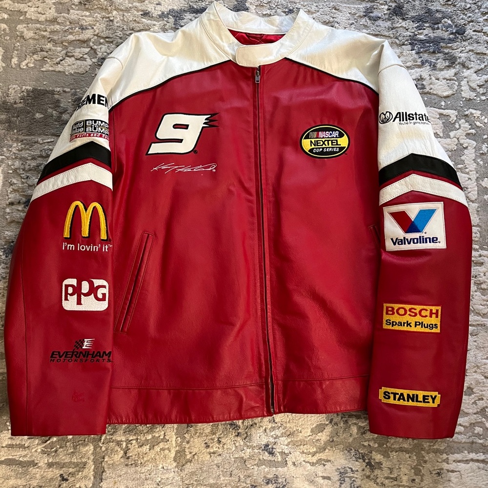 Kasey Kahne NASCAR genuine leather jacket size XL extra large Wilsons Leather
